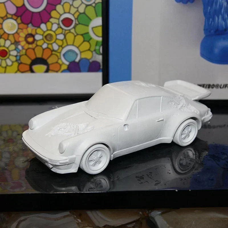 سيارة رياضية الشكل غرفة المعيشة جونغ الديكور الإبداعية الراتنج Eroded تمثال تمثال إكسسوارات ديكور منزلي زخرفة المنزل #2