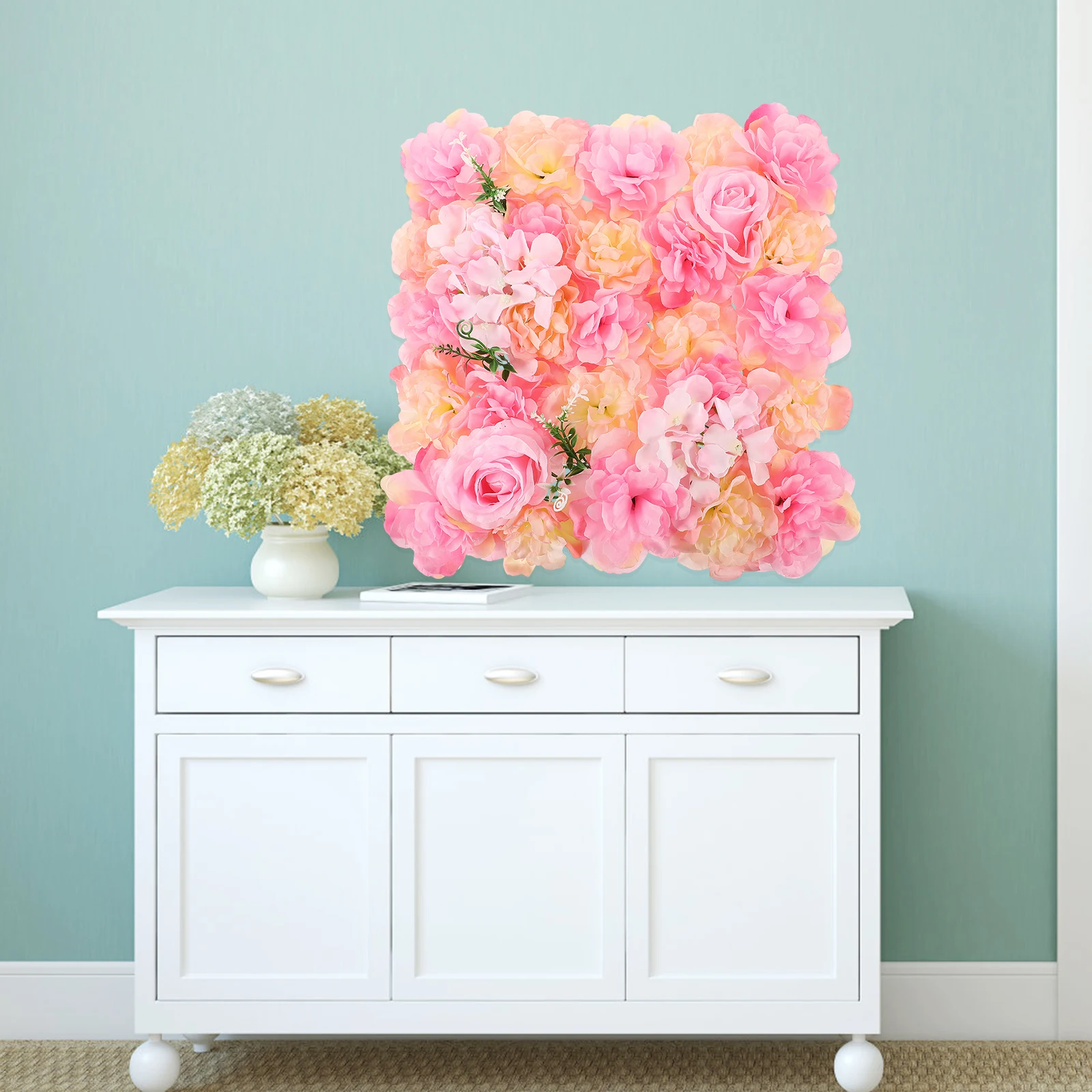 

Artificial Flower Wall Panel Silk Decor Wedding Party Room Outdoor Backdrop Reusable FloralFlowerDecor