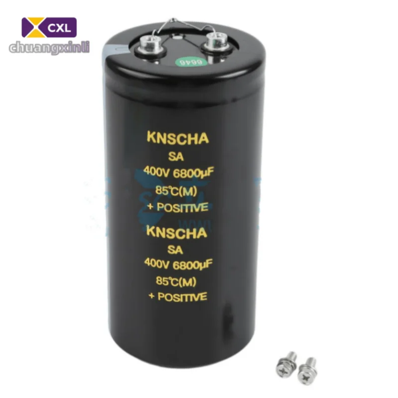 1 PCS / LOT 184EC016 6800uF ± 20% 400V three-piece set Bolted aluminum electrolytic capacitor diameter 76mm length 155mm