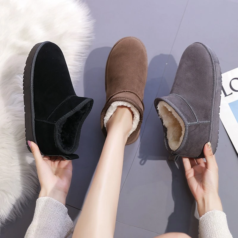 Winter New Women Casual Comfortable Designer Platform Boots Woman Slip on Outdoor Minimalist Warm Ankle Boots Shoes for Women