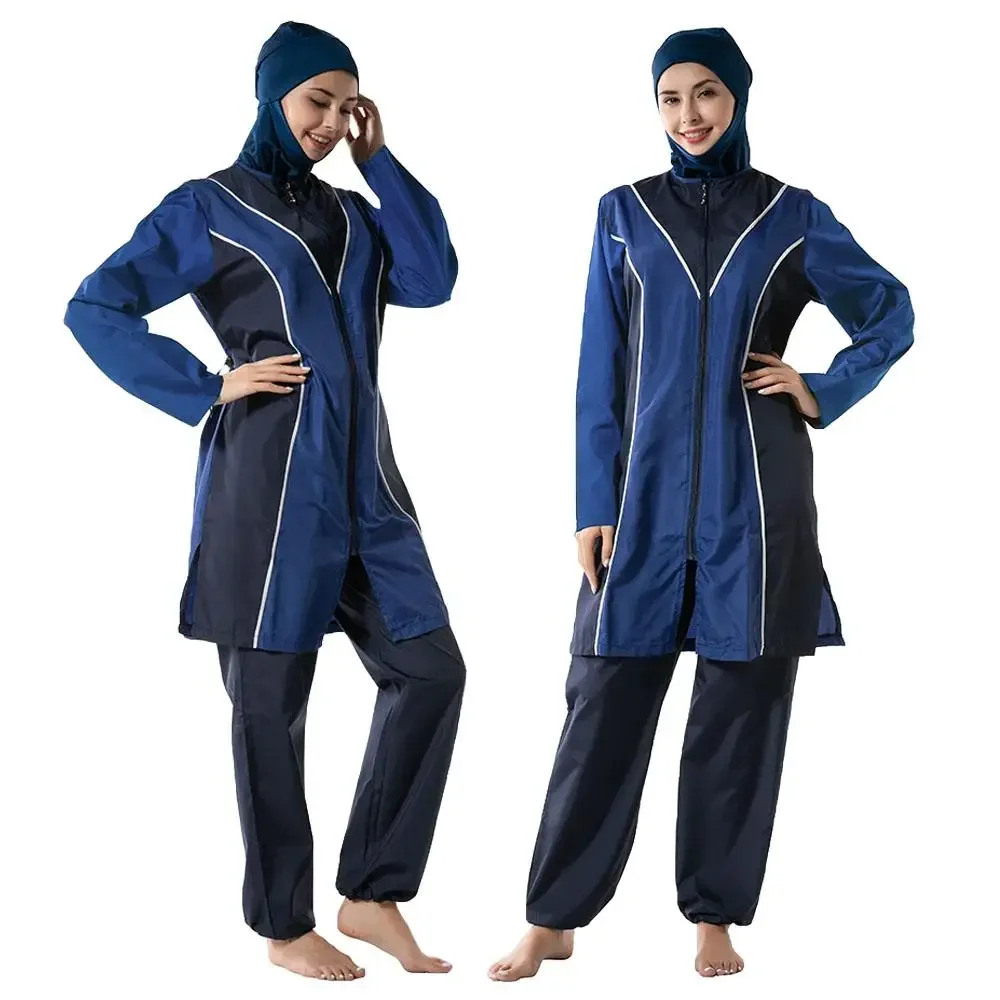 Islamic Swimwear Tunic Robe 3pcs Long Burkini Muslim Women Swimsuits For Women Swimming Bathing Surfing Wear Full Cover 2025