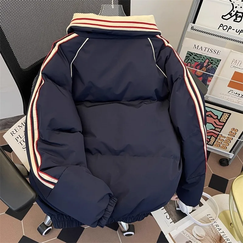 Мужская хлопковая куртка контрастного цвета в стиле Fugu Academy, новая зимняя плотная и теплая свободная хлопковая куртка