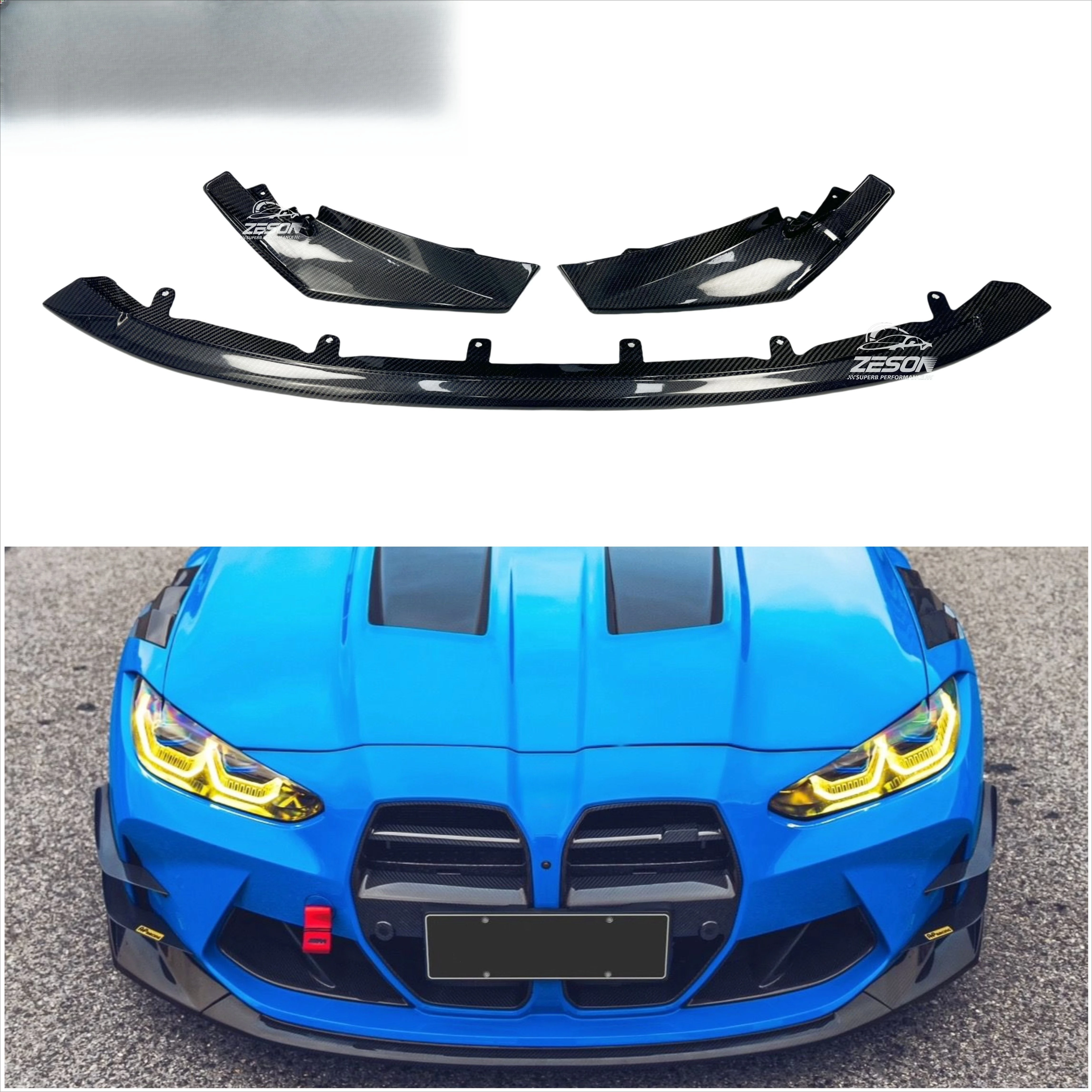 

CSL Style Dry Carbon Fiber Front Lip Diffuser Spoiler Diffuser for G80 G82 M3 M4 Carbon Bodykit