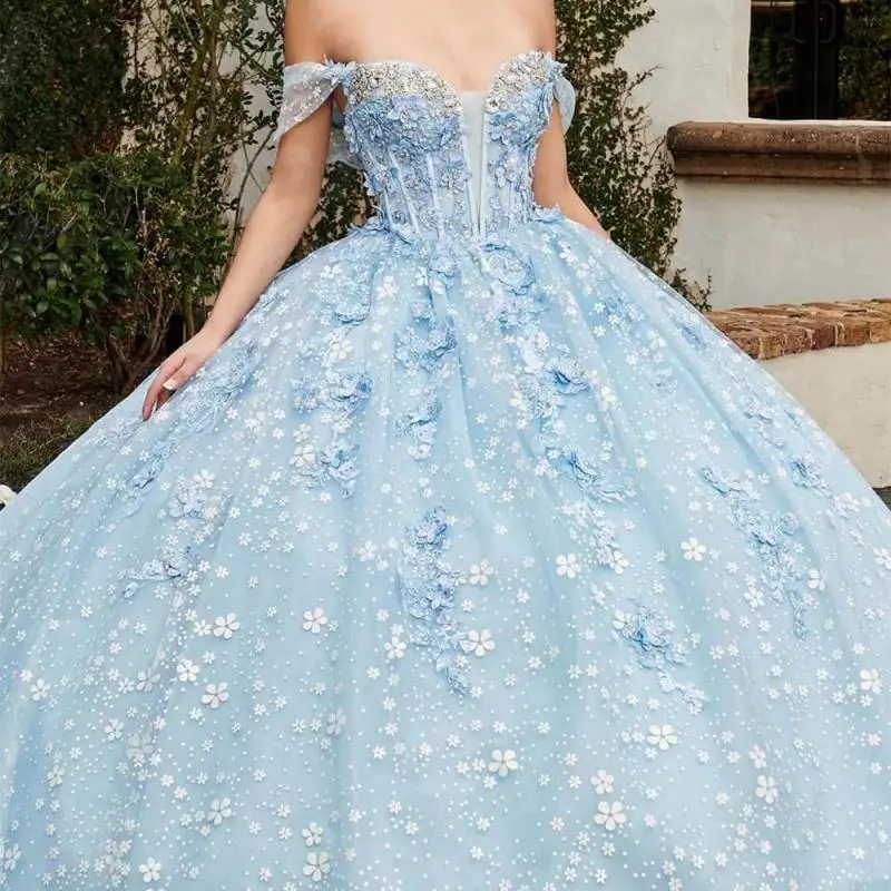 Plunging Ruffled Back Quinceanera Dress 2024 Beaded Off-Shoulder Cocktail Dresses Vestidos De Baile Vestidos De 15 Quinceañera