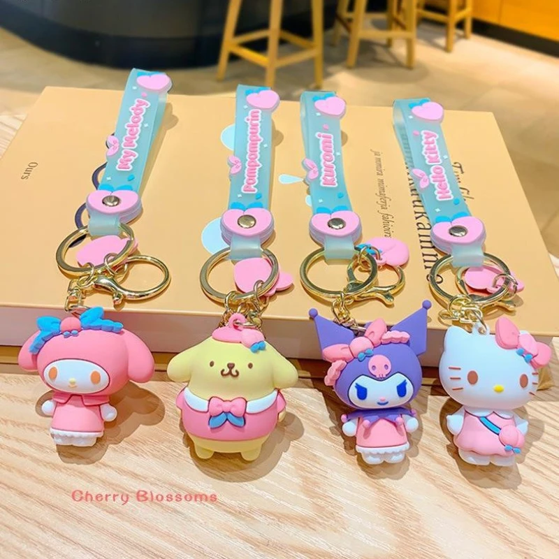 

Милый персиковый брелок Sanrio для девочек, сумка с подвеской, украшение для предпринимателя, автомобильный брелок, подарки