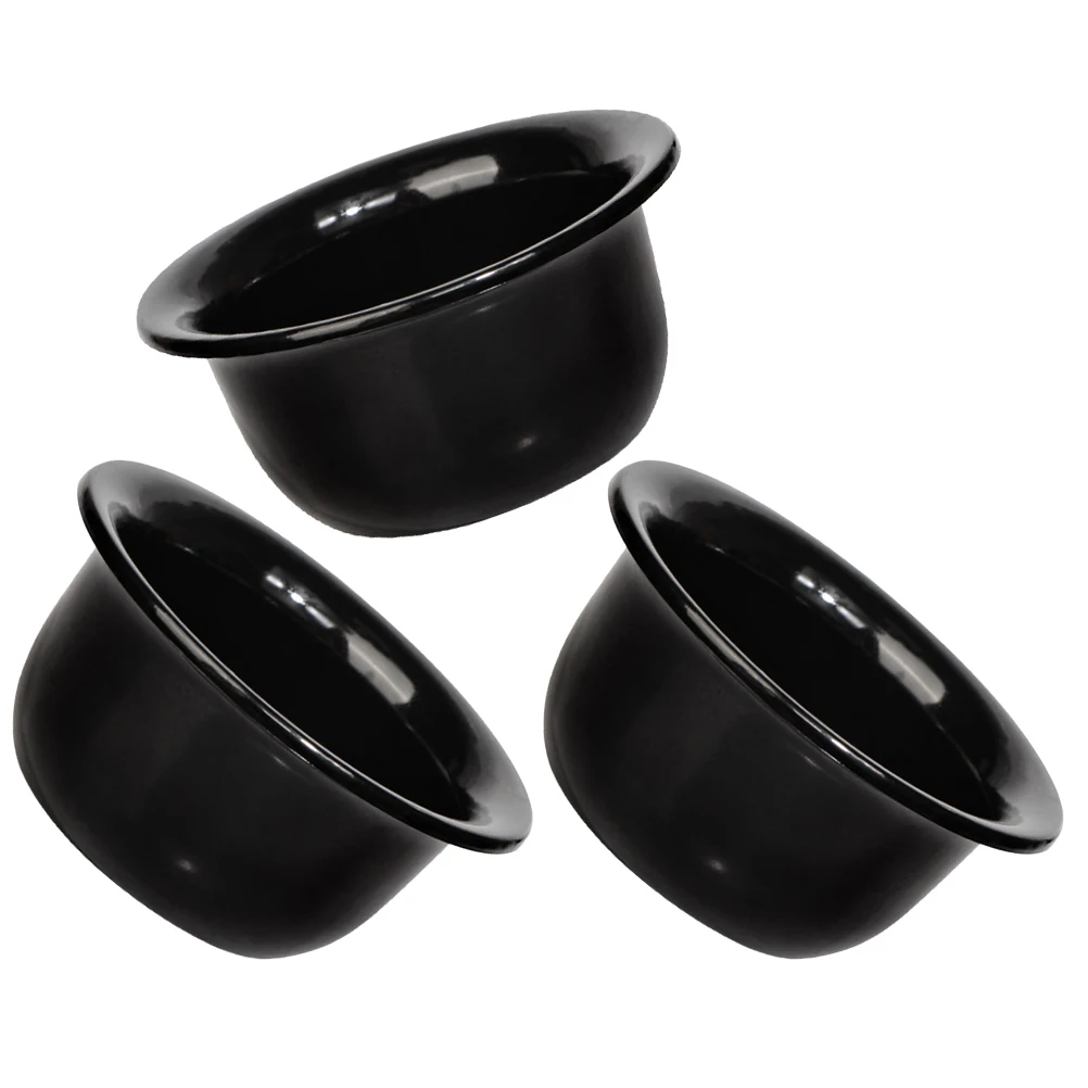 

3pcs Men's Shaving Foam Bowl Reusable Black Soap Lather Cup Portable Travel Shave Supplies Durable Stable Household