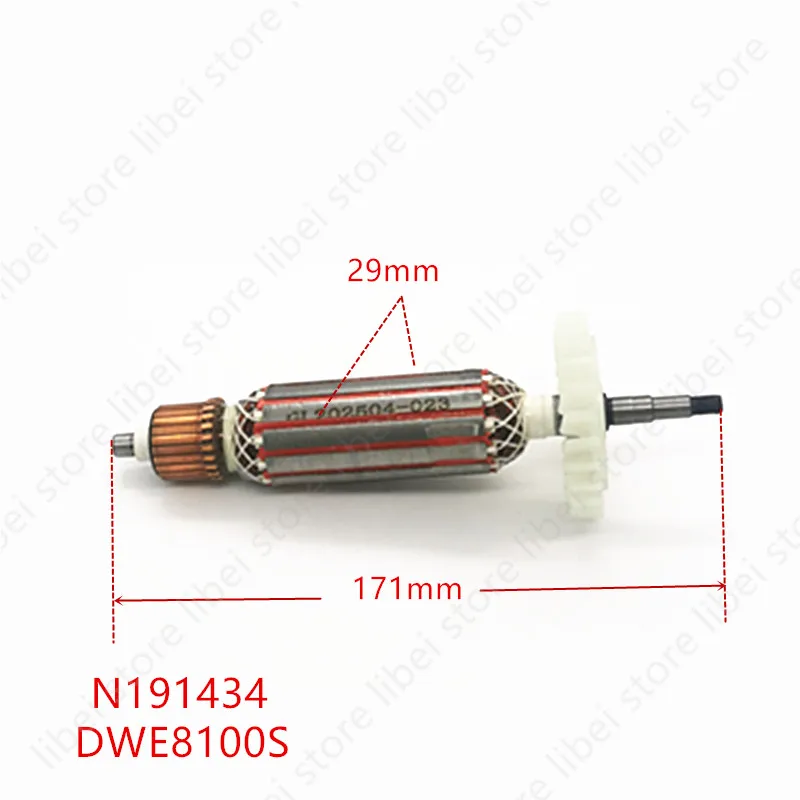 N191434 Armature  Rotor Replace for DeWALT DWE8101S DWE8100S DWE8100T DWE8101T DWE8110S DWE8111S AC220-240V