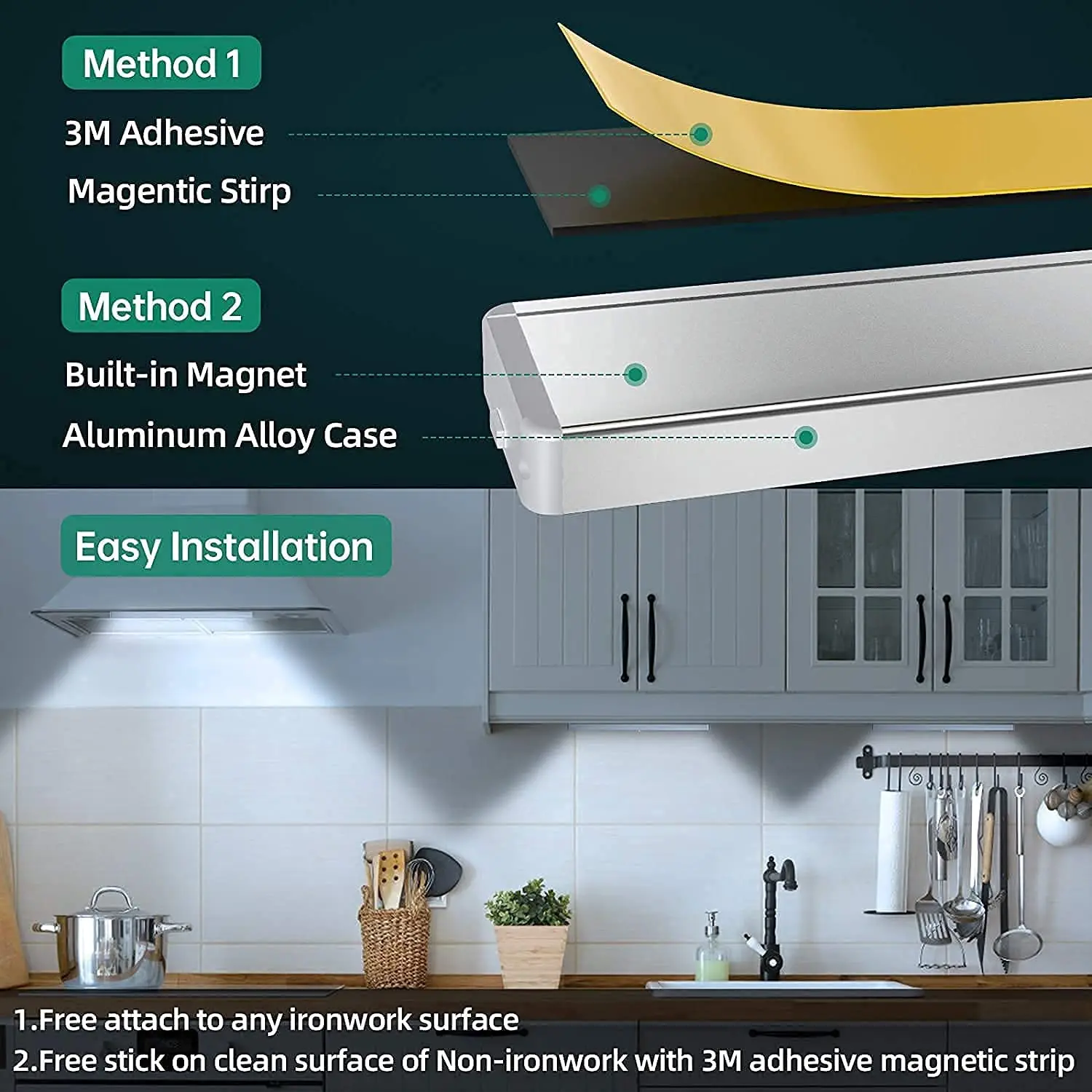 Luz de Sensor inteligente de cuerpo humano automático para el hogar, luz de gabinete súper brillante para cajón de pasillo, blanco