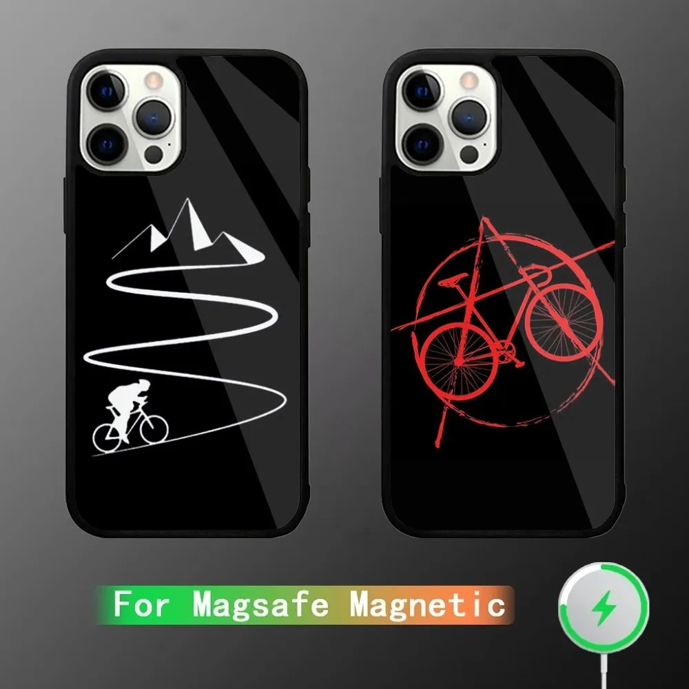 Road Bike Cyclist Cycling Phone Case For iPhone 15,14,13,12,11,Plus,Pro,Max Mini Magsafe Magnetic Wireless Charging