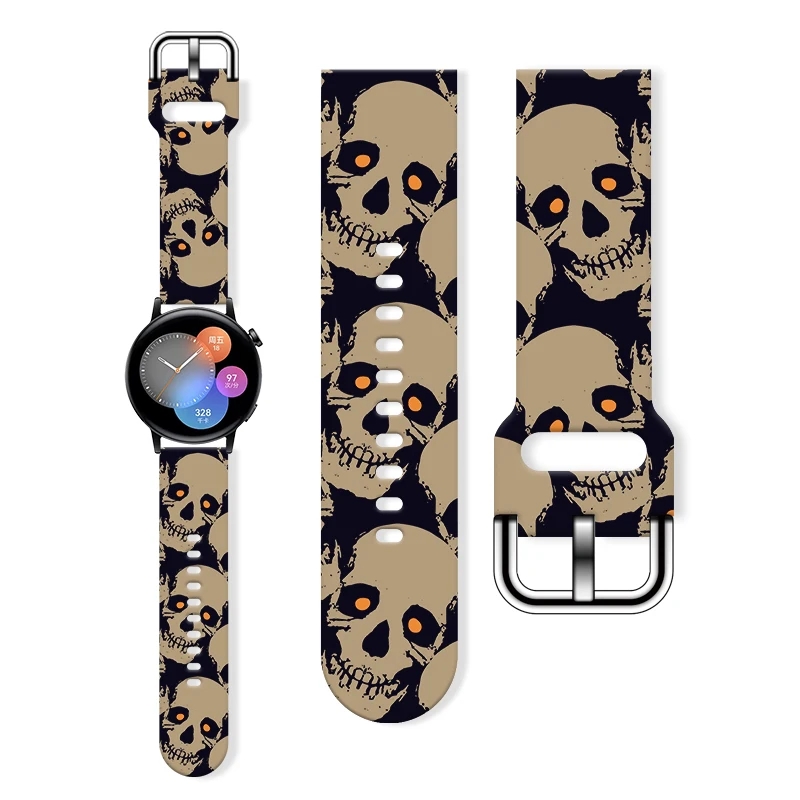 20mm Halloween Watch Strap for Samsung Galaxy 6/5 40mm 44mm Replaceable Bracelet 22mm for Amazfit Balance 5pro 45mm for Gift