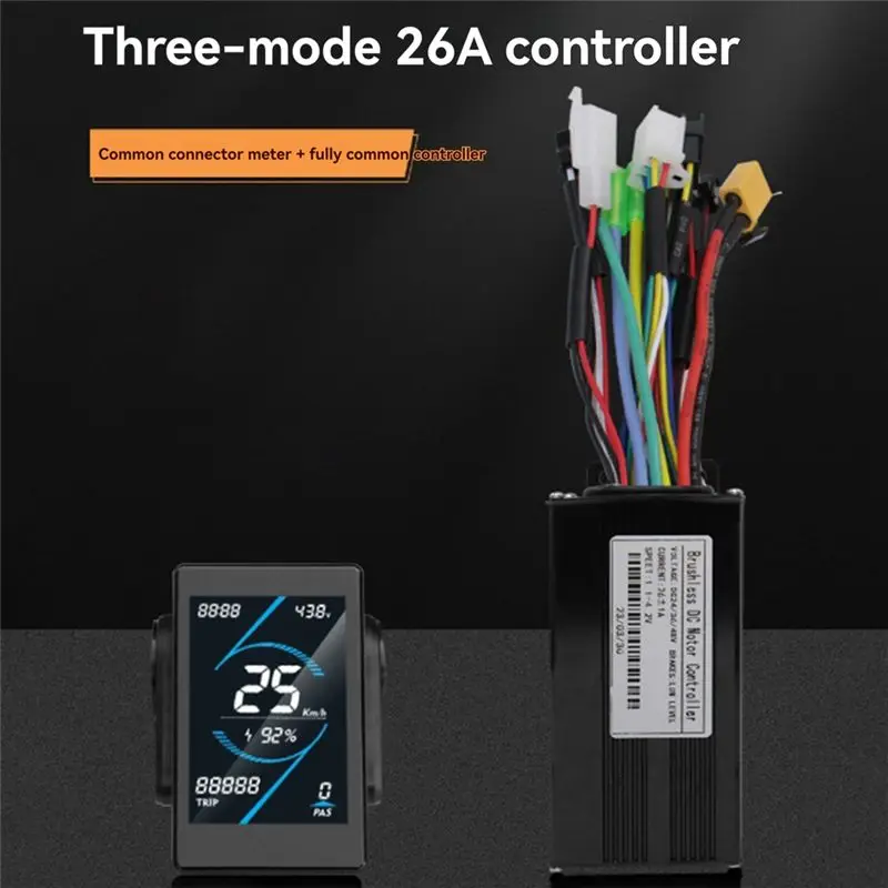 New Arrival 36V 48V 26A Brushless Controller T5S LCD Display Meter+130X Throttle Kit For Electric Scooter E-Bike Repair Kit