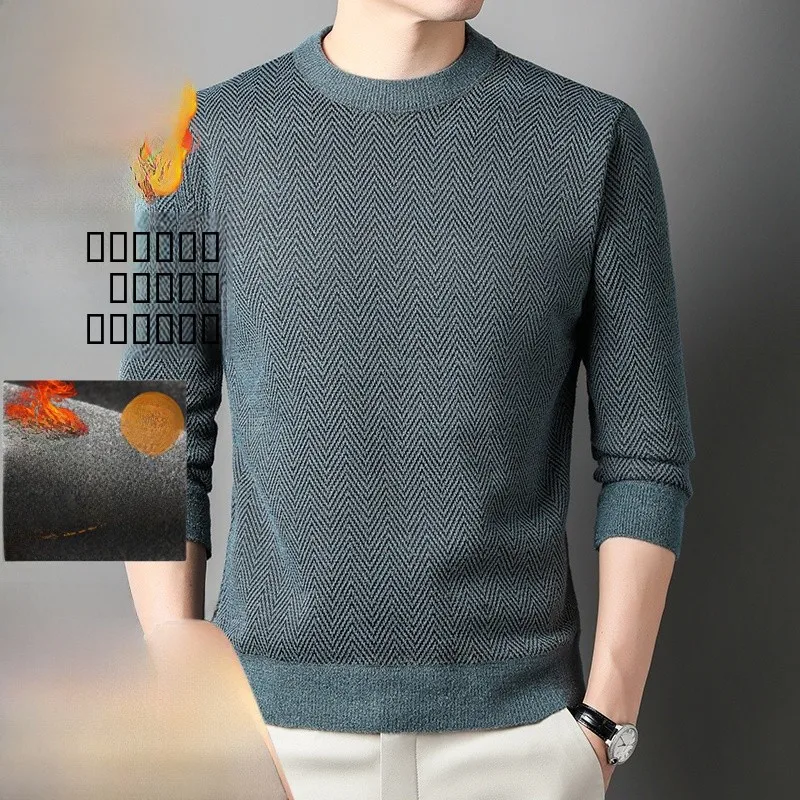 

Men's Thiened Fce round Ne Knitted Sweater Winter Warm Casual Faion Basic irt Soft Plu Winter Thermal Knitwear