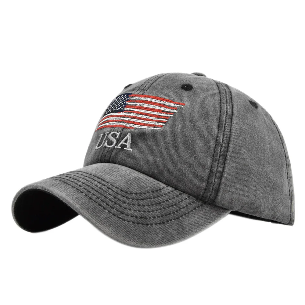 

Fashion Cotton Men Women Baseball Cap Usa American Flag Outdoor Unisex Hip Hop Hats Adjustable