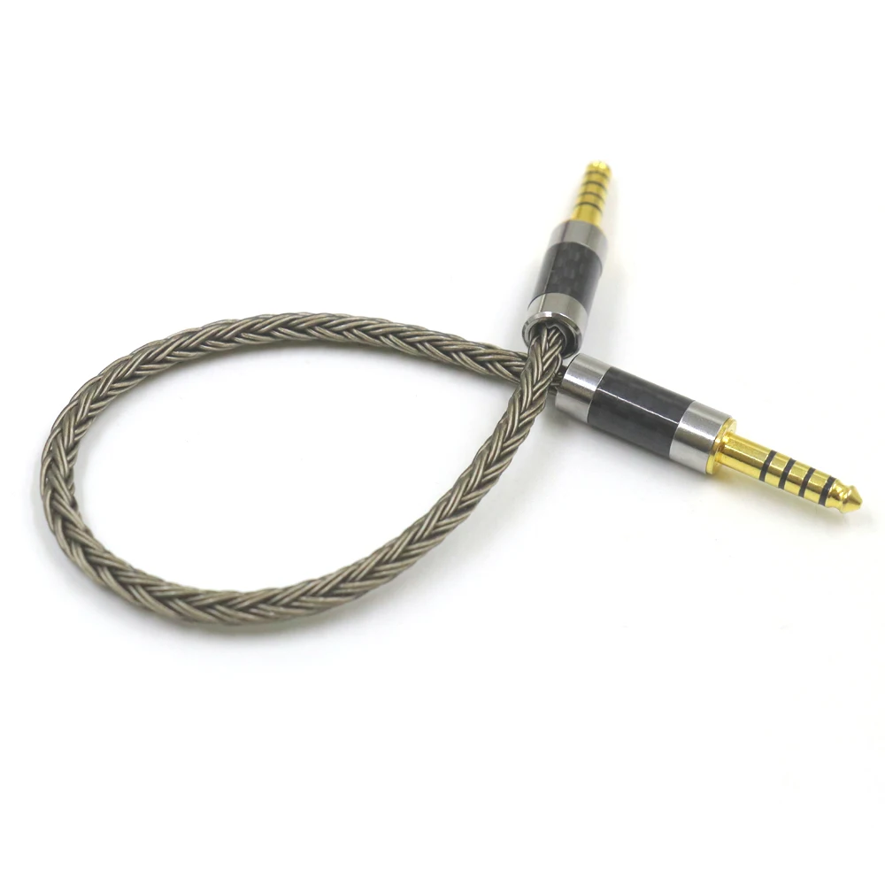 16-жильный монокристаллический Coppe серебряный 4,4 мм сбалансированный штекер на 4,4 мм сбалансированный штекерный аудиокабель-адаптер 4,4 штекер-папа
