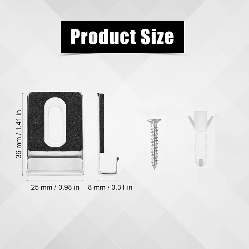 8Pcs Metal Mirror Holder Kit, Mirror Clips With Screws Rubber Pads Mirror Hooks Heavy Duty Mirror Hanger Hardware