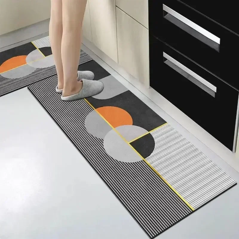 

Leather Kitchen Carpet Non-slip Waterproof Oil-proof Pvc Floor Mat Home Decoration Rug Anti-slip Area Rugs Alfombra De Cocina