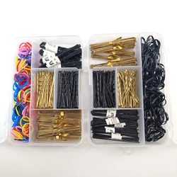 320 PCS Box-packed Hair Clips and Rubber Bands Set For Women Girls Hair Ties Ponytail Holder Scrunchies Accessories
