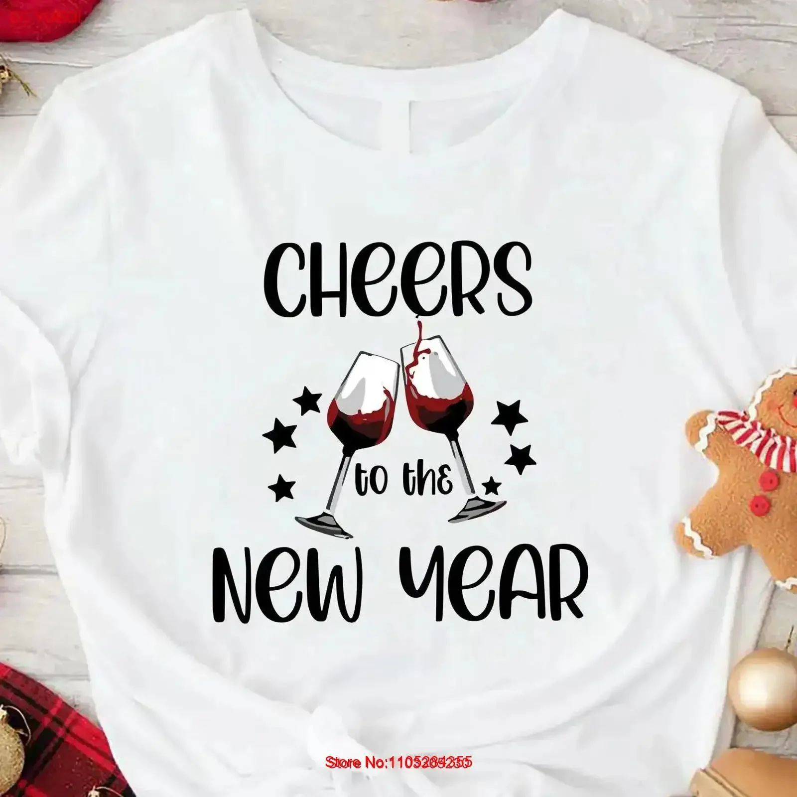 Cheers To The New Year T Shirt Wine Happy Celebration Christmas Party Hello 2025 vintage Washed Soft homme Slightly Breathable