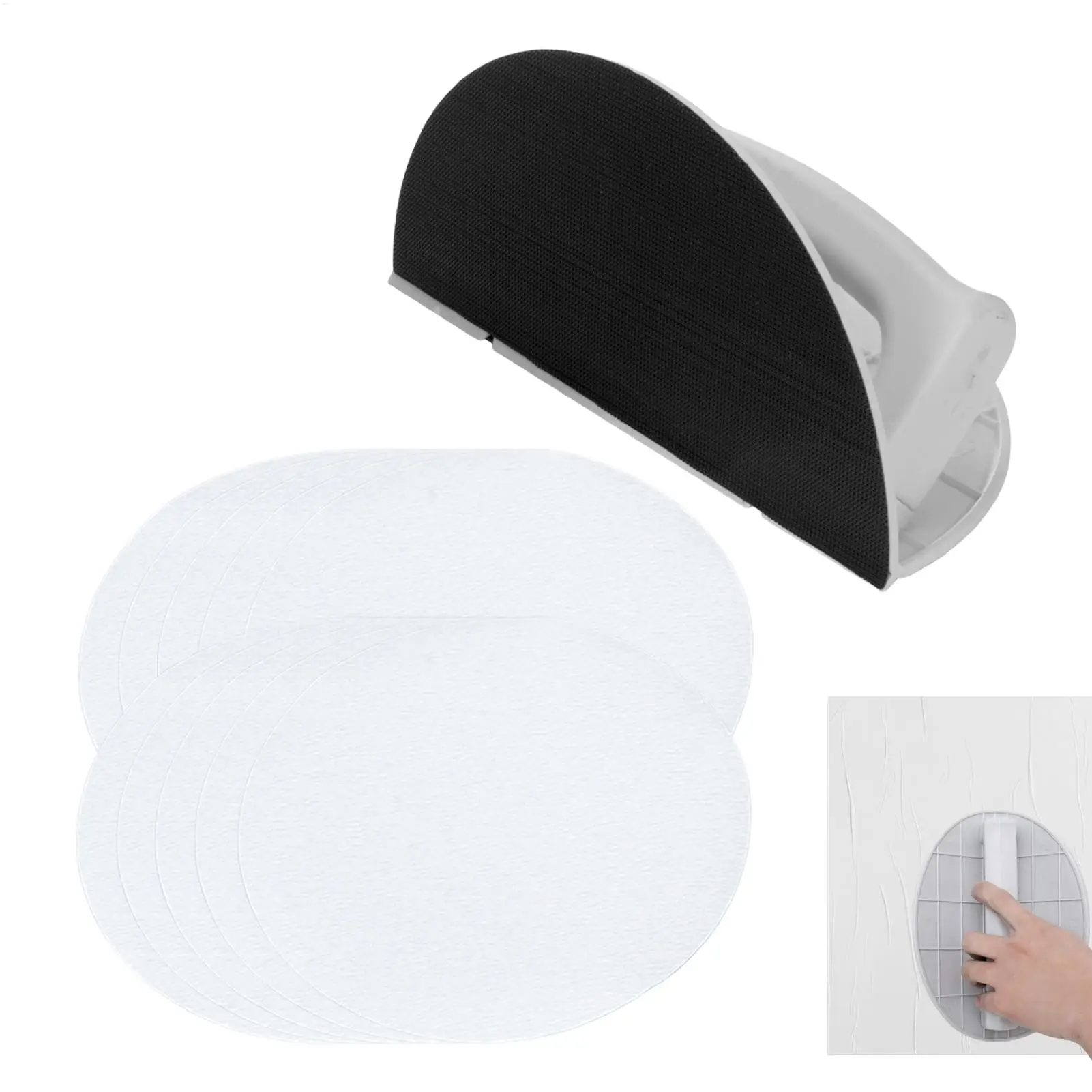 

Sanding Tools Crevice Sanding Tool Ergonomic Lightweight Semi-Circular Polishing Scrapper Self-Adhesive for Cleaning Molding