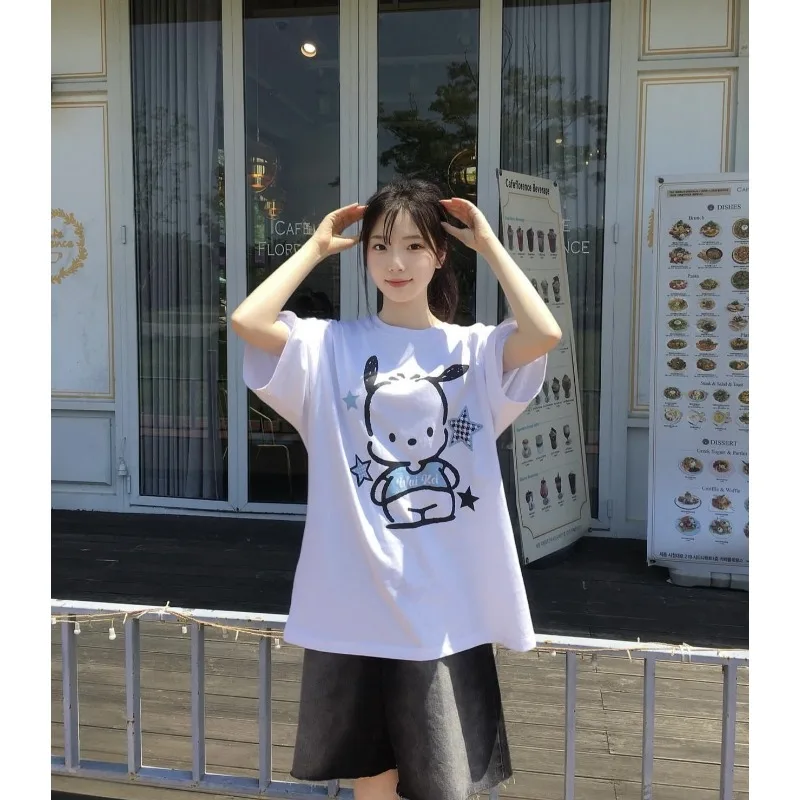 

【 Dumb Pacha 】 Summer Cute Pacha Dog Printed T-shirt Pure Cotton Round Neck Short Sleeve Casual Versatile Street Couple Style