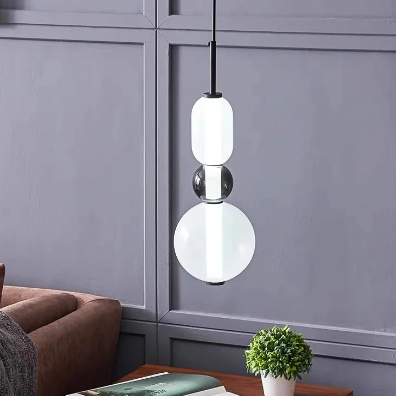 Modern Candy Glass Italian Hanging Lamp Colorful Pendant Light Chandelier for Loft Living Room Kitchen Restaurant Ceiling Decor