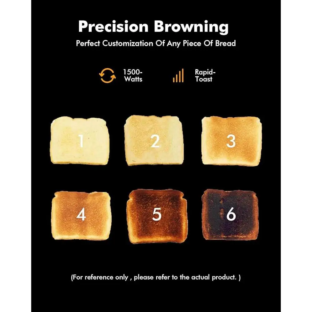 Retro 4 Slice Toaster Wide Slots Removable Crumb Tray 6 Browning Options Auto Shut Off Frozen Function Kitchen Essential