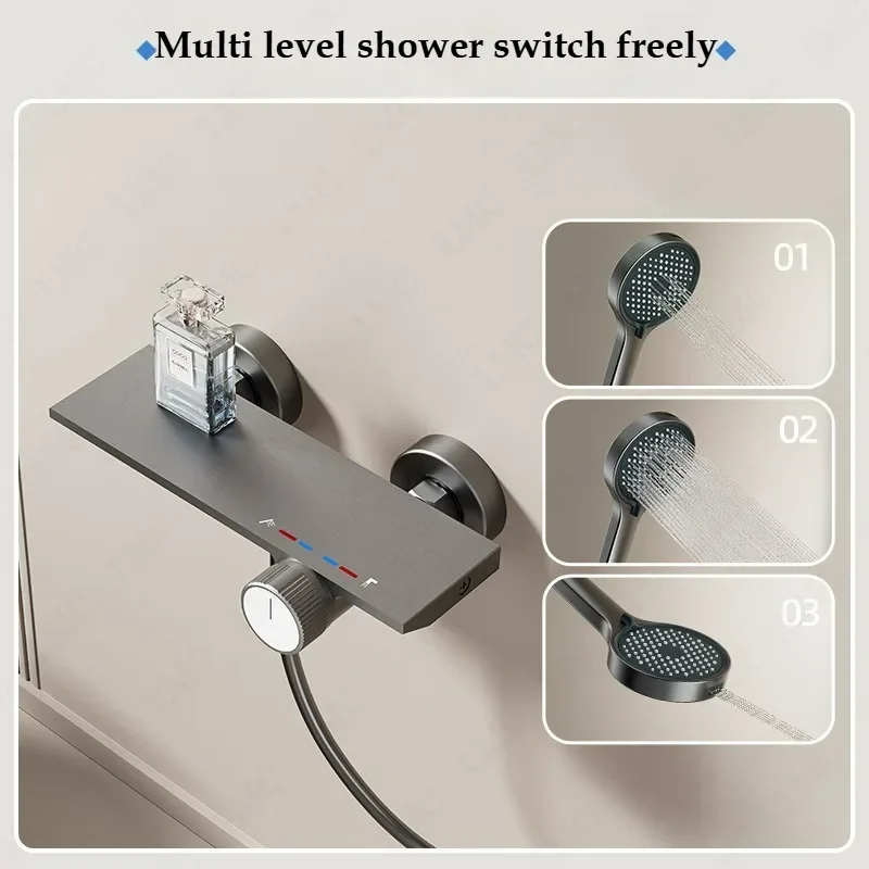 Hotel Grade Bathroom Shower System Set for Small Apartments Pressure Boosting No-Top Spray Simple Split Design for Engineering P