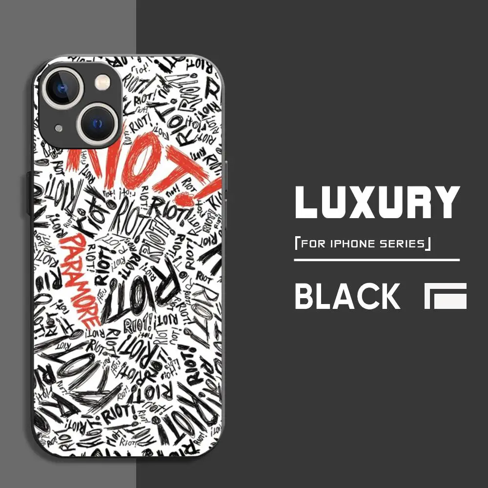 COOL Paramore music Phone Case For iPhone 16 15 14 13 12 11 X XR XS 8 Plus Mini Pro Max Soft black Shockproof Cover