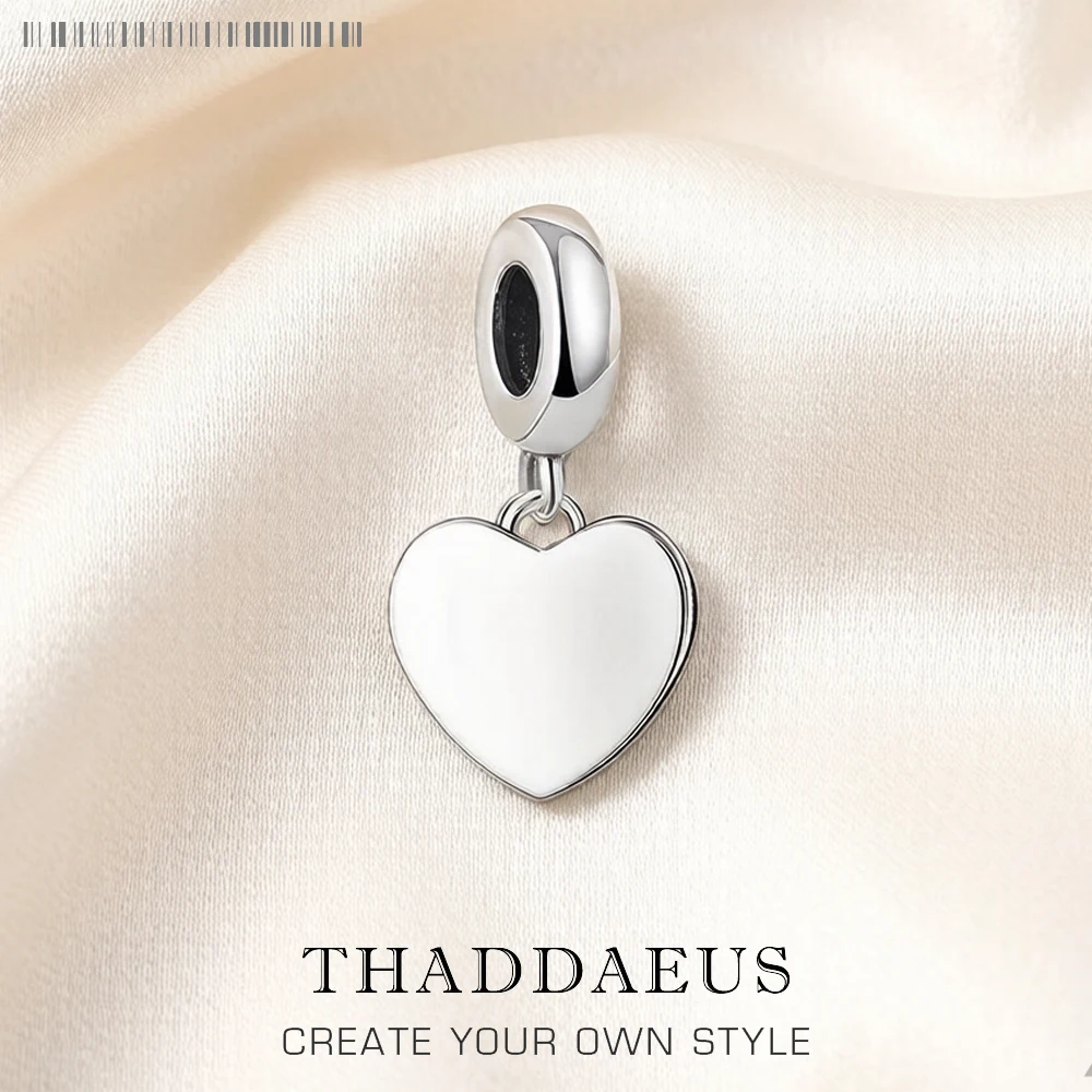 Baumelnder Charm-Anhänger, Herz-Accessoires, Damen, 925er Sterlingsilber, romantisches Liebesgeschenk, edler Schmuck