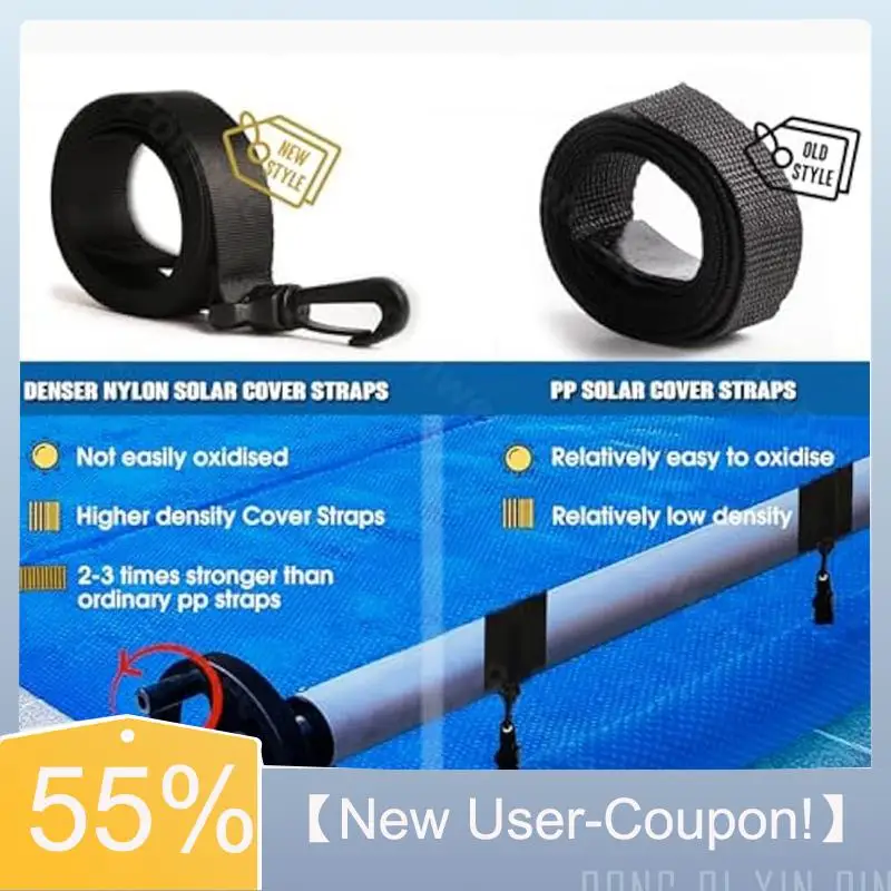 【Fast Delivery】Inground Pool Solar Cover Reel Accessories – 6 Snap-Lock Clips, 6 Durable Straps Included