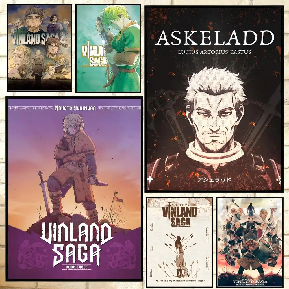 Anime V-Vinland SagaS Poster, vielseitige HD-wasserdichte Wandkunst, selbstklebende Dekoration für jeden Raum, ideales Geschenk