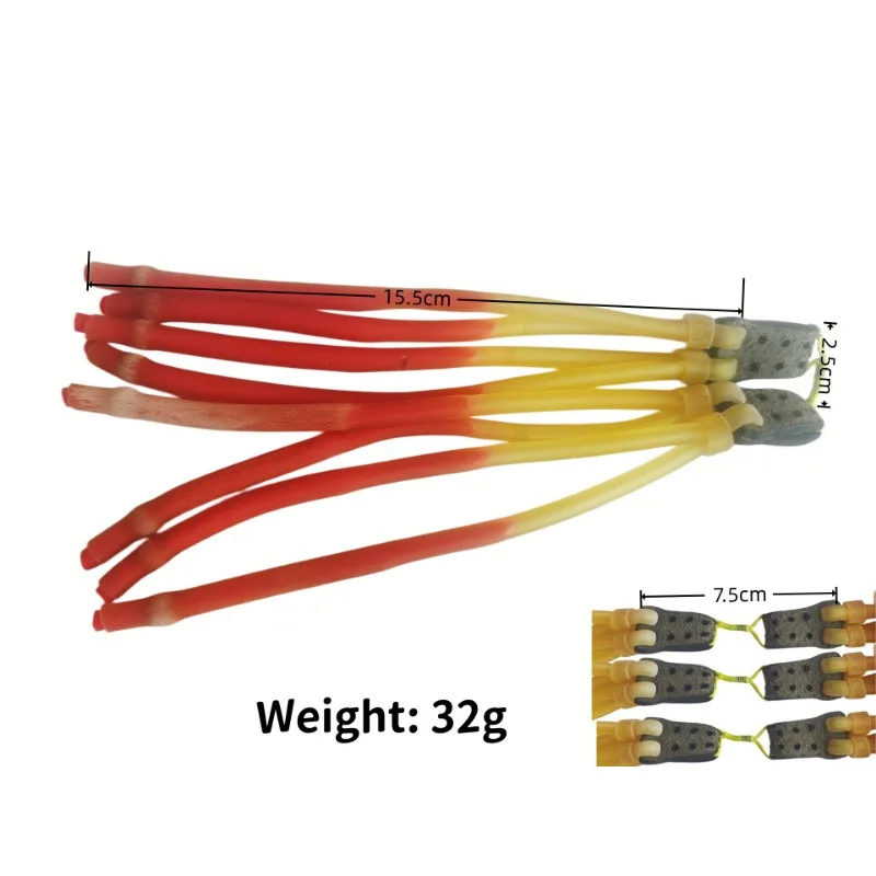 8-Strand Pre Tied Tubular Slingshot Bands Heavy Duty High Elastic Natural Latex Replacement Bands for Outdoor Practice