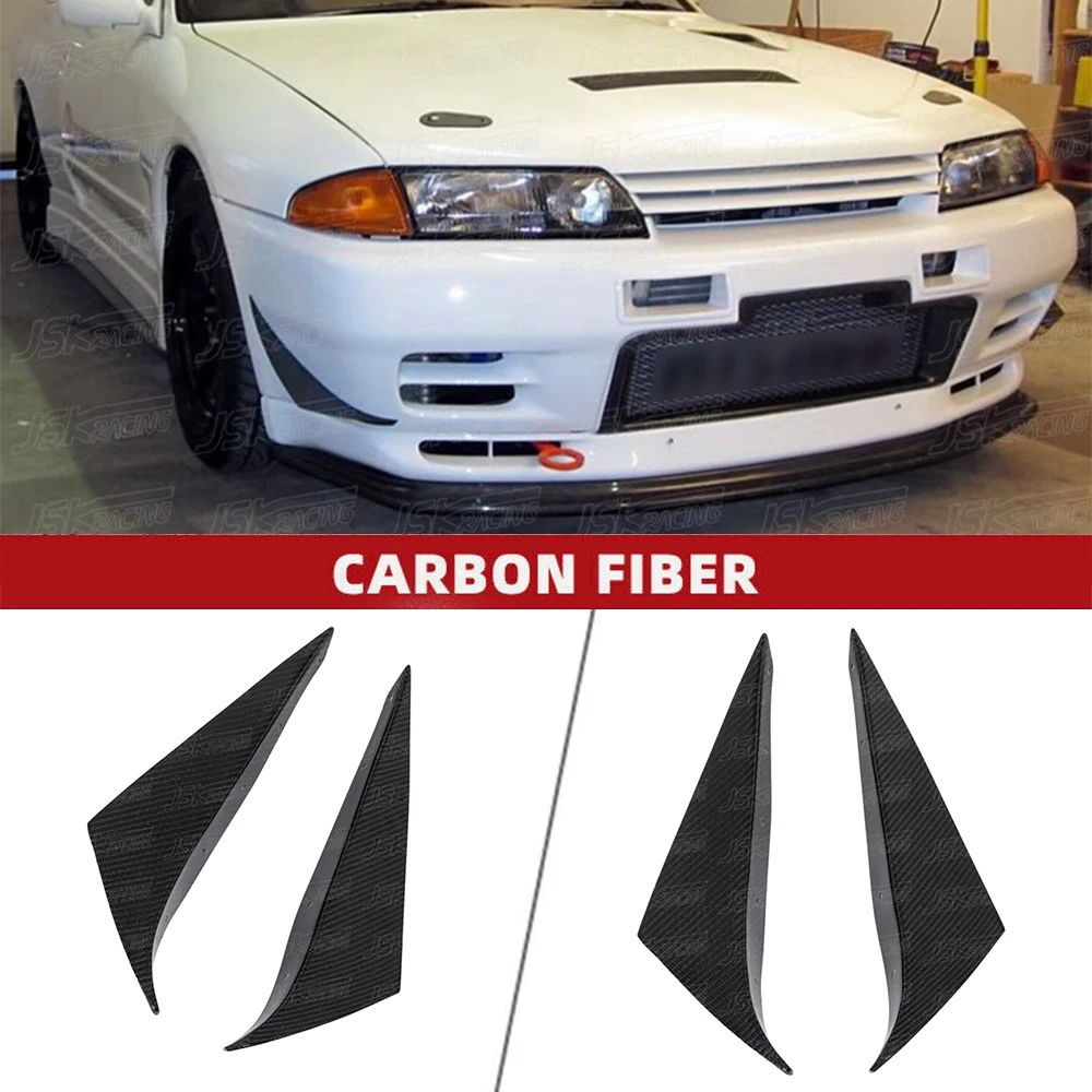 Jsk Style Carbon Fiber Front Bumper Canards (2 Pcs) For Nissan R32 Gtr 1989-1994