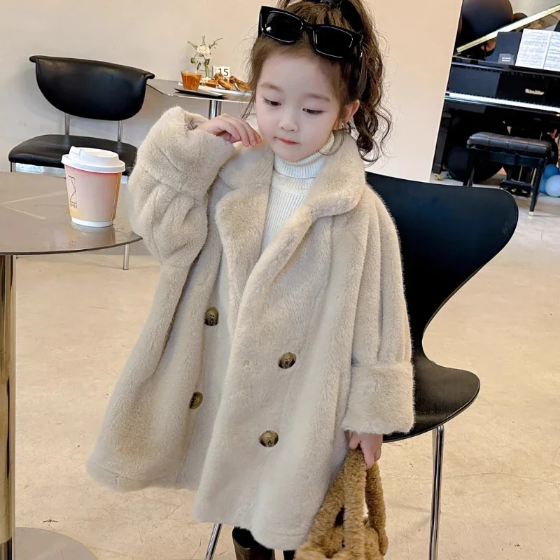 Baby Girls Faux Fur Jackets Children's Faux Mink Fur Clothing Colorful Warm Fur Coats Padded Thick Parkas Girls Furry Clothes