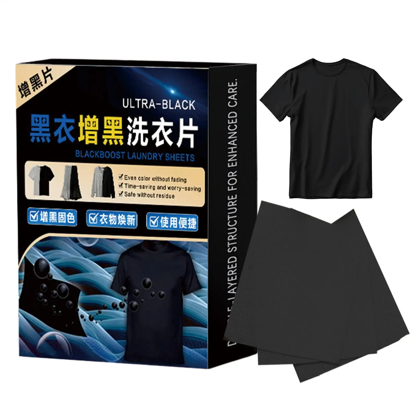 Black Clothing Color Restorer Long Lasting Sheet Cotton Enhance T-Shirts Color Laundry Tablet Paper For Washing Machine