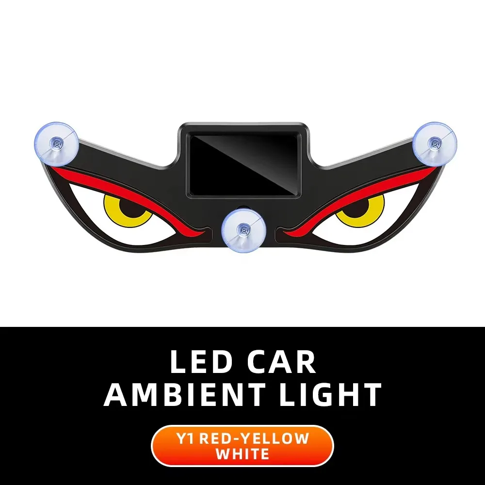 Wireless Solar Powered Car Neon Light Suction Cup Vibration Lights on Cool EYE Ambient Lights Dynamic Display