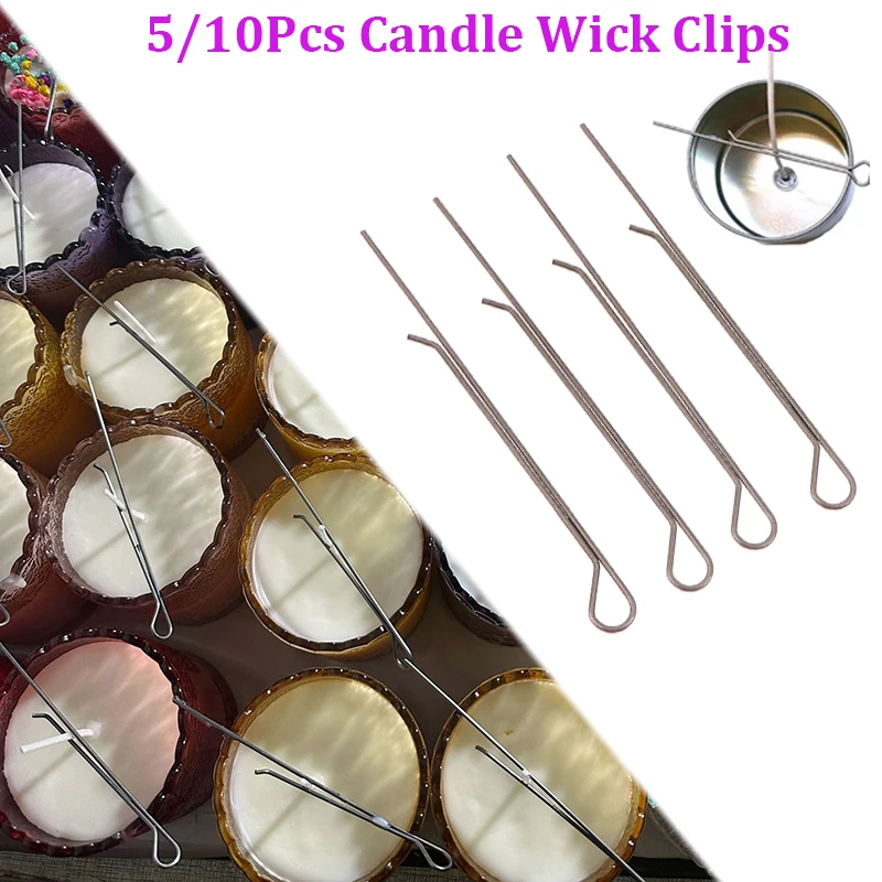

5/10Pcs Adjustable Self-Centering Wick Holders Pro Wick Centering Tool - Tool Steel Wick Stabilizer Bars for Candle Making