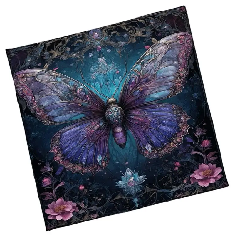 

652F скатерть с бабочкой и цветочным узором, астрологическая скатерть, ткань для алтарей, квадратная скатерть для гадания, ткань