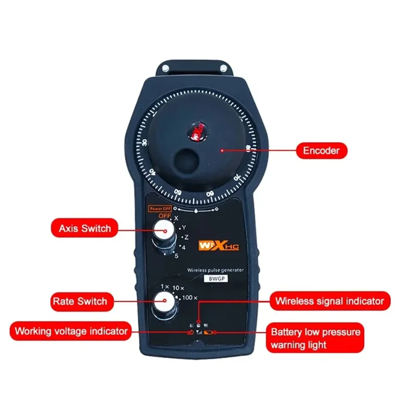 

XHC 5 Axis Wireless Pendant Manual Encoder Pulse Generator CNC Machine Hand Wheel MPG