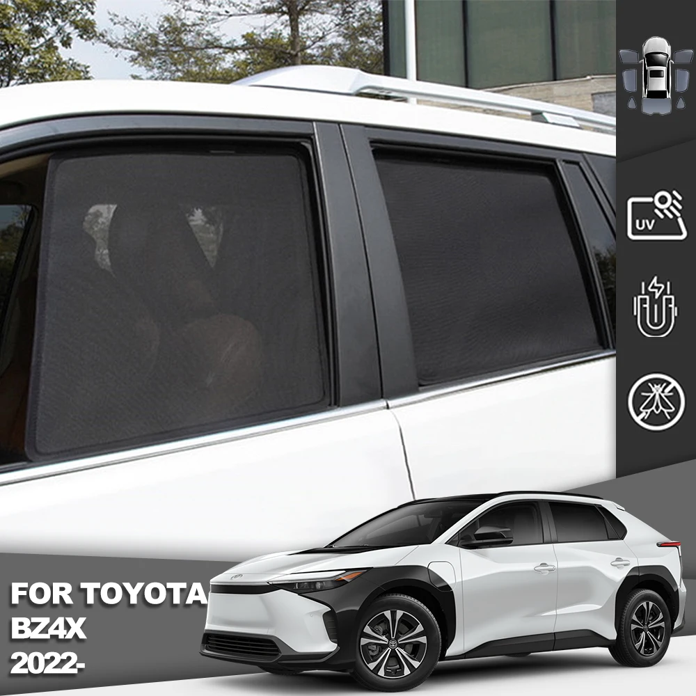 

For Toyota BZ4X EA10 2022 2023 2024 Magnetic Car Sunshade Shield Front Windshield Curtain Rear Side Baby Window Sun Shade Visor