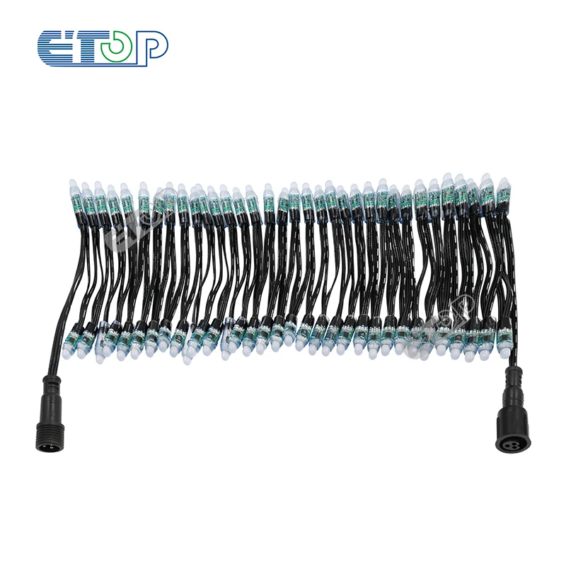 12V WS2811 LED Pixel String Lights with Xconnect waterproof pigtail 12mm Bullet Pixel Nodes RGB Addressable Pixel Nodes