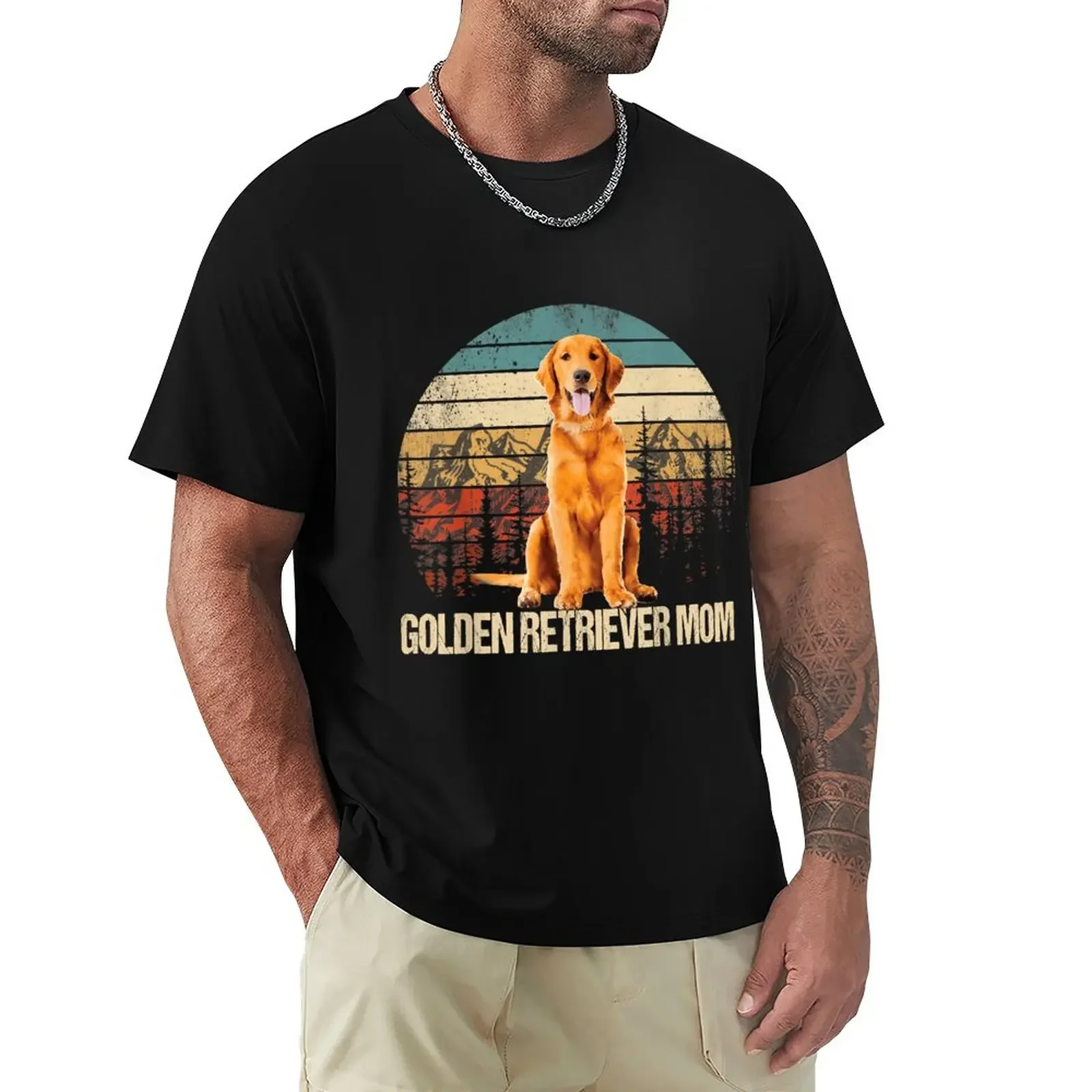 

Vintage Golden Retriever Mom Funny Dog Lover Gifts T-Shirt new edition plus sizes plus size clothes men workout shirt