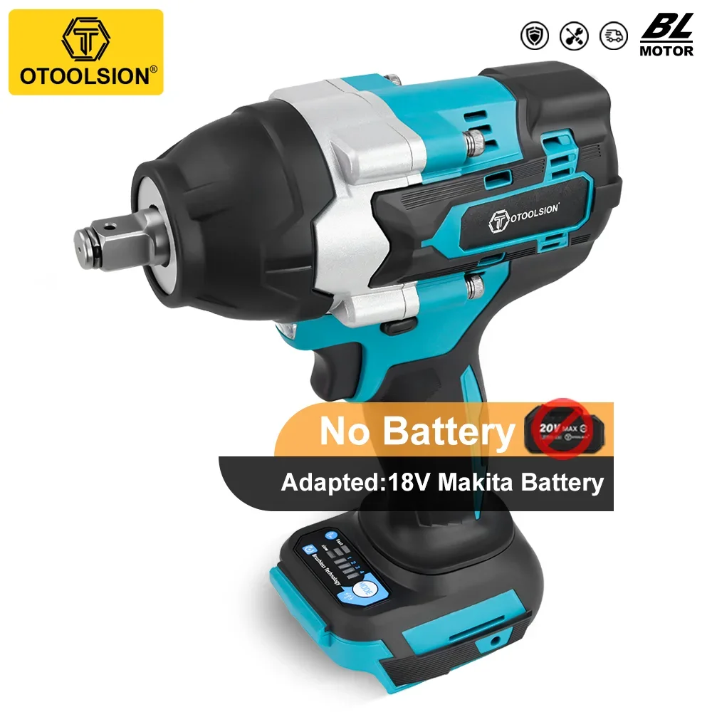 

600NM Brushless Electric Impact Wrench Screwdriver 1/2 Inch Cordless Wrench Power Tool Compatible with Makita 18V Battery