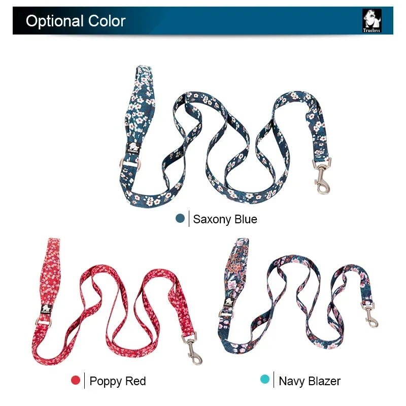 Truelove Floral Pet Leash Neoprene Padded Handle Extra Traffic Control Dog and Cat Strong Enough and Easy to Use Travel TLL3112