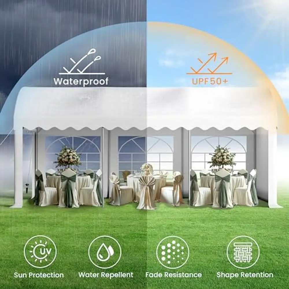 Outdoor Heavy Duty Party Tent Commercial Canopy Wedding Event Shelter Removable Sidewalls Storage Bags Patio Event BBQ Carport