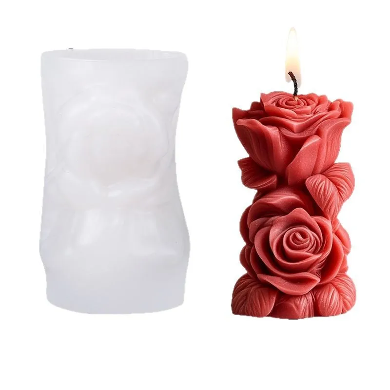 

Силиконовая форма для свечей в форме 3D-розы, для романтических ароматических изделий из смолы и гипса, для декора дома ко Дню святого Валентина, для рукоделия