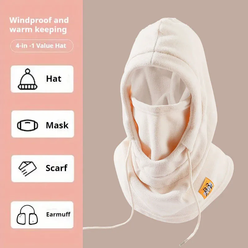 Winter-Wärmemütze mit Maske und Nackenwärmer 3-in-1 Winddichte Sturmhaube für Männer und Frauen Maskierte Mütze für Radfahren und Kälteschutz