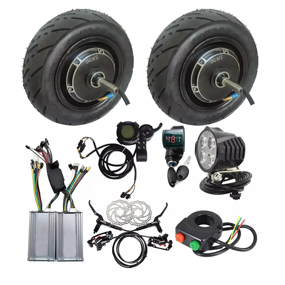 CD-[With Tire]90/65-6.5 11 Inch 48V 60V 1000W 1500W Brushless Hydraulic Brake Disc Brake Dual Scooter Hub Motor Conversion Kit