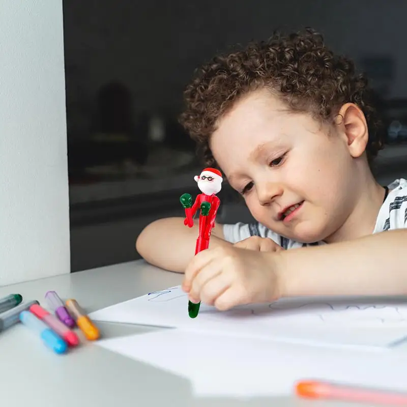 ปากกาลูกลื่นคริสต์มาสปลอดภัยปากกามวยรูปซานตาคลอสปากกาลูกลื่นแห้งเร็วปากกาซานตาคลอสปากกาสนุกสําหรับทุกวัน