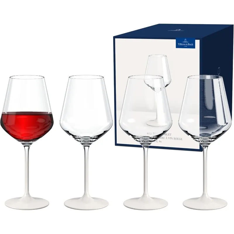 Manufacture Rock Blanc Red Wine Goblet Set, 4 pcs. Set of Drinking Glasses for Red Wine, 15.5 oz, Crystal Glas